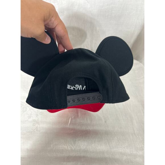 Mickey Mouse Hat with Ears Black Red Disney Snapback Classic Adjustable Unisex - Picture 4 of 8
